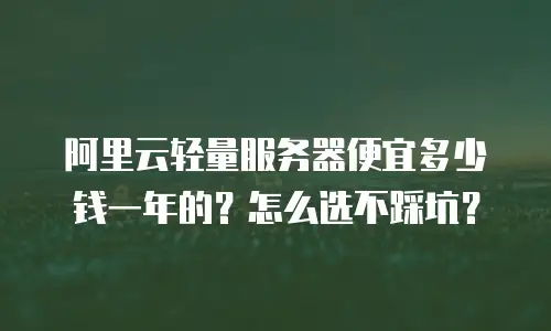 阿里云轻量服务器便宜多少钱一年的？怎么选不踩坑？