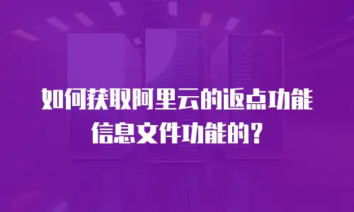 如何获取阿里云的返点功能信息文件功能的？