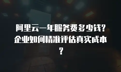 阿里云一年服务费多少钱？企业如何精准评估真实成本？
