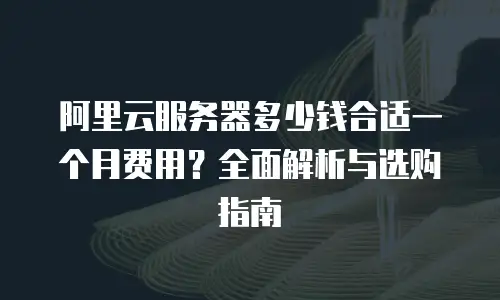 阿里云服务器多少钱合适一个月费用？全面解析与选购指南