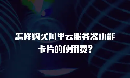 怎样购买阿里云服务器功能卡片的使用费？