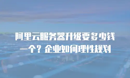 阿里云服务器升级要多少钱一个？企业如何理性规划