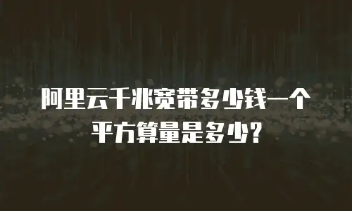 阿里云千兆宽带多少钱一个平方算量是多少？