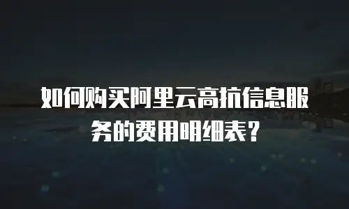 如何购买阿里云高抗信息服务的费用明细表？