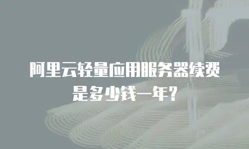 阿里云轻量应用服务器续费是多少钱一年？