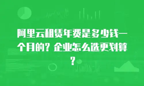 阿里云租赁年费是多少钱一个月的？企业怎么选更划算？