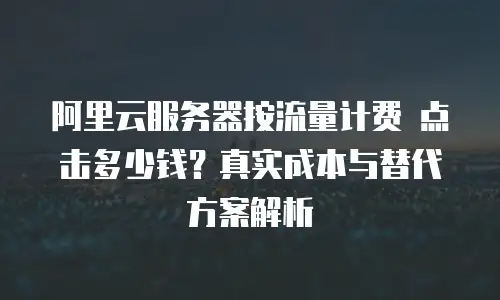 阿里云服务器按流量计费 点击多少钱？真实成本与替代方案解析