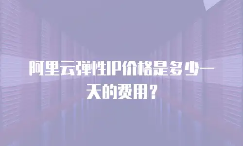 阿里云弹性IP价格是多少一天的费用？