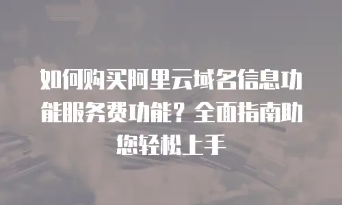 如何购买阿里云域名信息功能服务费功能？全面指南助您轻松上手