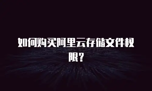 如何购买阿里云存储文件权限？