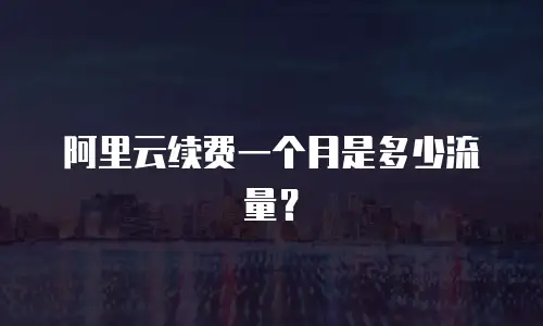 阿里云续费一个月是多少流量？