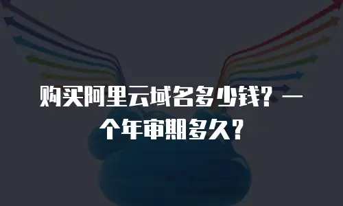 购买阿里云域名多少钱？一个年审期多久？