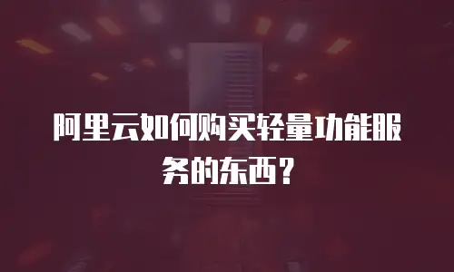 阿里云如何购买轻量功能服务的东西？