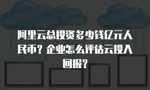 阿里云总投资多少钱亿元人民币？企业怎么评估云投入回报？
