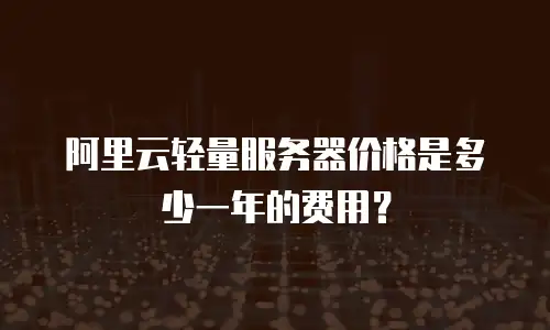 阿里云轻量服务器价格是多少一年的费用？