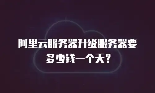 阿里云服务器升级服务器要多少钱一个天？