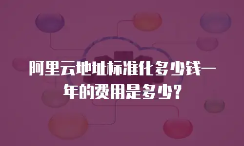 阿里云地址标准化多少钱一年的费用是多少？
