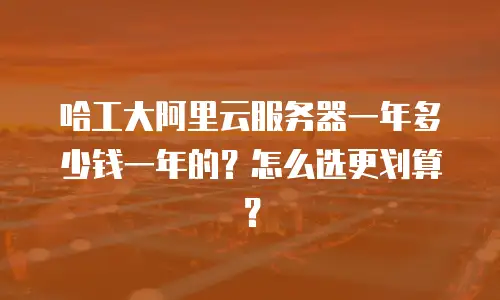 哈工大阿里云服务器一年多少钱一年的？怎么选更划算？