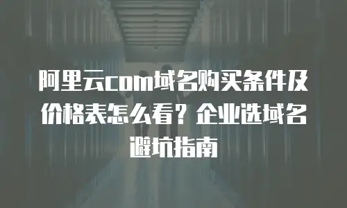 阿里云com域名购买条件及价格表怎么看？企业选域名避坑指南
