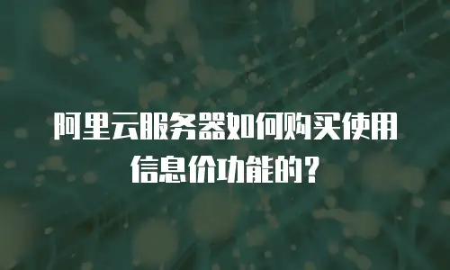 阿里云服务器如何购买使用信息价功能的？