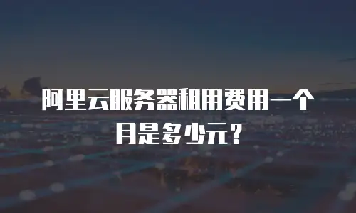 阿里云服务器租用费用一个月是多少元？