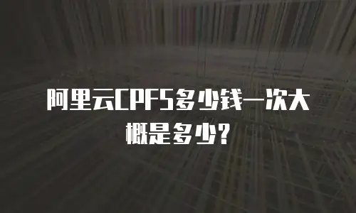 阿里云CPFS多少钱一次大概是多少？