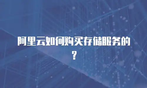 阿里云如何购买存储服务的？