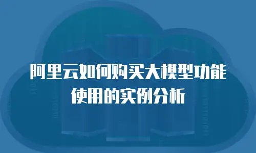 阿里云如何购买大模型功能使用的实例分析