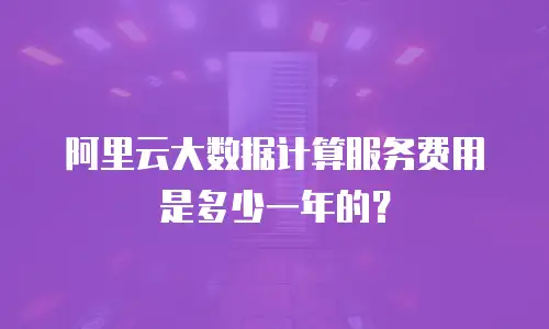 阿里云大数据计算服务费用是多少一年的？