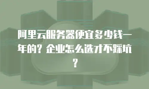 阿里云服务器便宜多少钱一年的？企业怎么选才不踩坑？