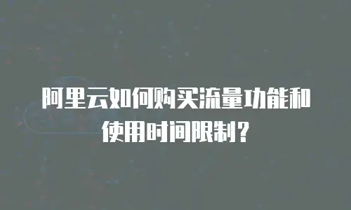 阿里云如何购买流量功能和使用时间限制？