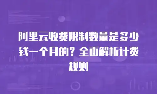阿里云收费限制数量是多少钱一个月的？全面解析计费规则