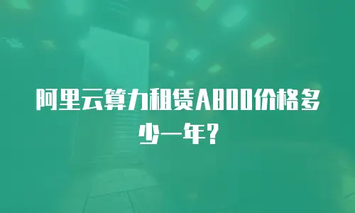 阿里云算力租赁A800价格多少一年？