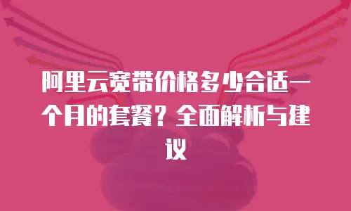 阿里云宽带价格多少合适一个月的套餐？全面解析与建议