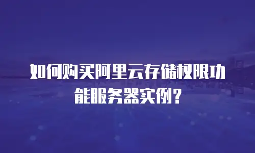 如何购买阿里云存储权限功能服务器实例？
