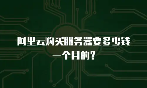 阿里云购买服务器要多少钱一个月的？