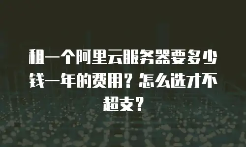 租一个阿里云服务器要多少钱一年的费用？怎么选才不超支？