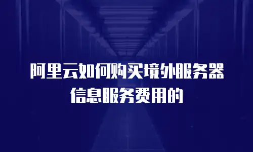 阿里云如何购买境外服务器信息服务费用的