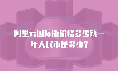阿里云国际版价格多少钱一年人民币是多少？