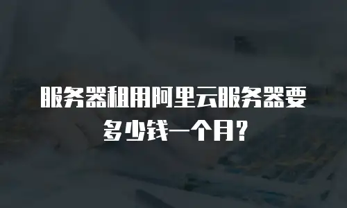 服务器租用阿里云服务器要多少钱一个月？