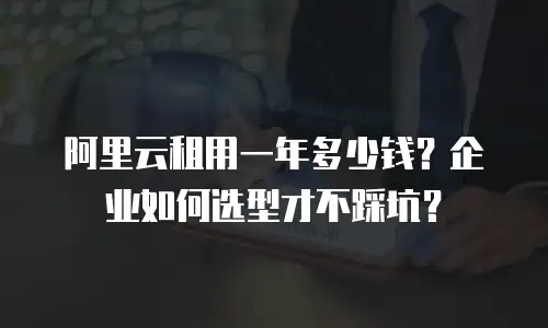 阿里云租用一年多少钱？企业如何选型才不踩坑？