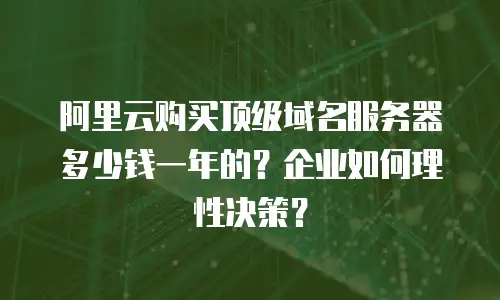 阿里云购买顶级域名服务器多少钱一年的？企业如何理性决策？