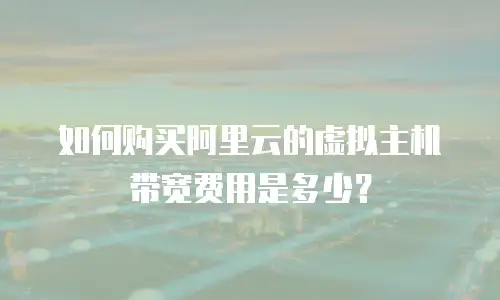 如何购买阿里云的虚拟主机带宽费用是多少？