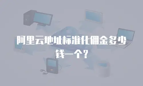阿里云地址标准化佣金多少钱一个？