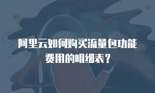 阿里云如何购买流量包功能费用的明细表？