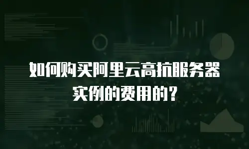 如何购买阿里云高抗服务器实例的费用的？