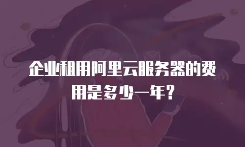 企业租用阿里云服务器的费用是多少一年？