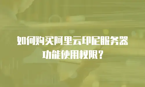 如何购买阿里云印尼服务器功能使用权限？