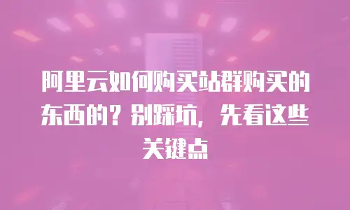 阿里云如何购买站群购买的东西的？别踩坑，先看这些关键点