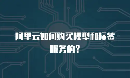 阿里云如何购买模型和标签服务的？